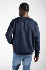 Mens Navy Oversized Crew Neck Sweatshirt