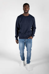 Mens Navy Oversized Crew Neck Sweatshirt