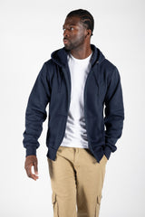 Mens Navy Zip Up Hoodie