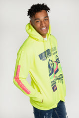 Mens Neon Yellow Urban Surf Hoodie