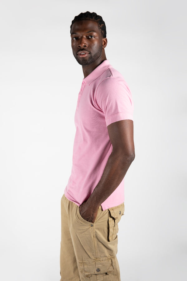 Mens Pink Half Sleeve Polo T-Shirt