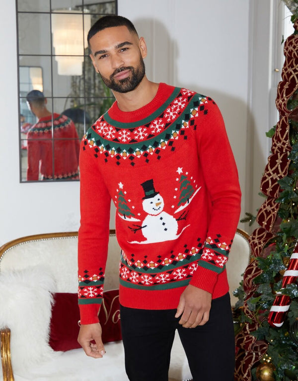 Mens Red Copenhagen Christmas Jumper