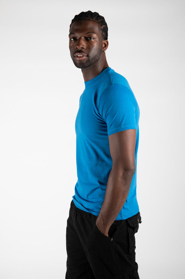 Mens Royal Blue Basic Crew Neck T-Shirt