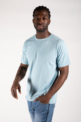 Mens Sky Blue Basic Crew Neck T-Shirt