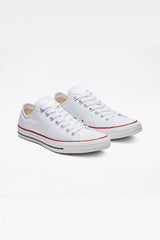 Mens White Lace Up Canvas Flat Trainers