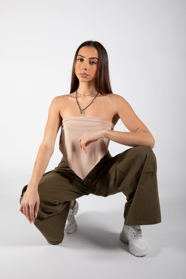 Stone Tie Back Scarf Top 