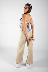 Baby Blue Tie Back Scarf Top 