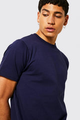 Mens Navy Basic Crew Neck T-Shirt
