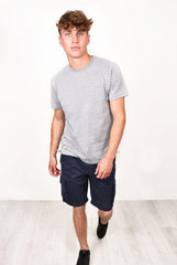 Mens Short Sleeve Stripe T-Shirt Ecru/Thin Navy