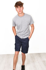 Mens Short Sleeve Stripe T-Shirt Ecru/Thin Navy