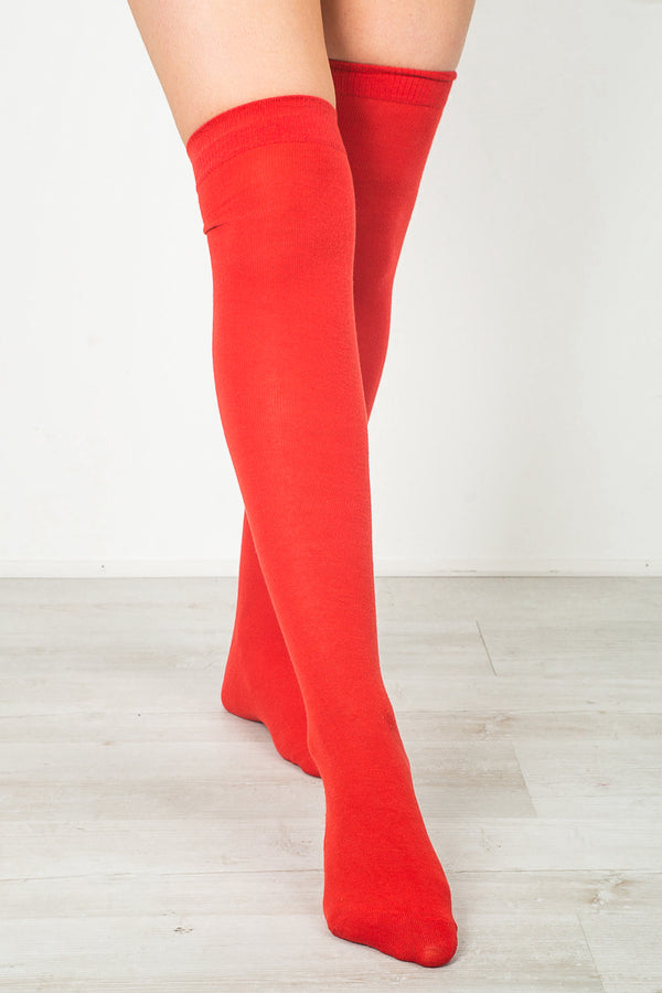 Red Socks With Bow Detail