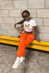 Orange Neon Cargo Joggers 
