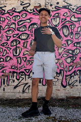 Mens Grey Drawcords Shorts