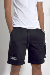 Mens Black Drawcords Shorts