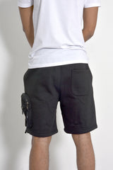 Mens Black Drawcords Shorts