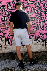 Mens Grey Drawcords Shorts