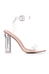 Pink Clear Strappy Heels