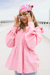 Pink Swirl Print Satin Bandana