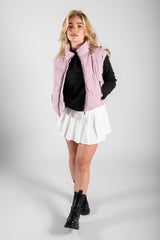 Lilac Cropped Zip Detail Gilet 