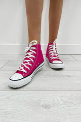 Fuchsia High Top Canvas Trainers