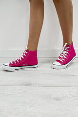 Fuchsia High Top Canvas Trainers