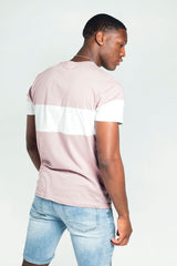 Mens Purple And White Stripe T-Shirt With Chest Pocket