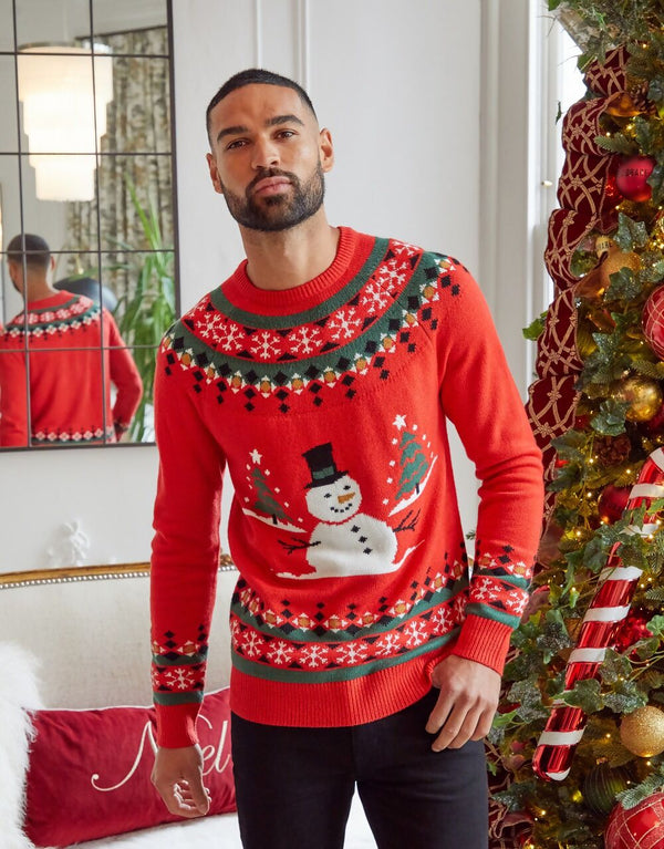 Mens Red Copenhagen Christmas Jumper