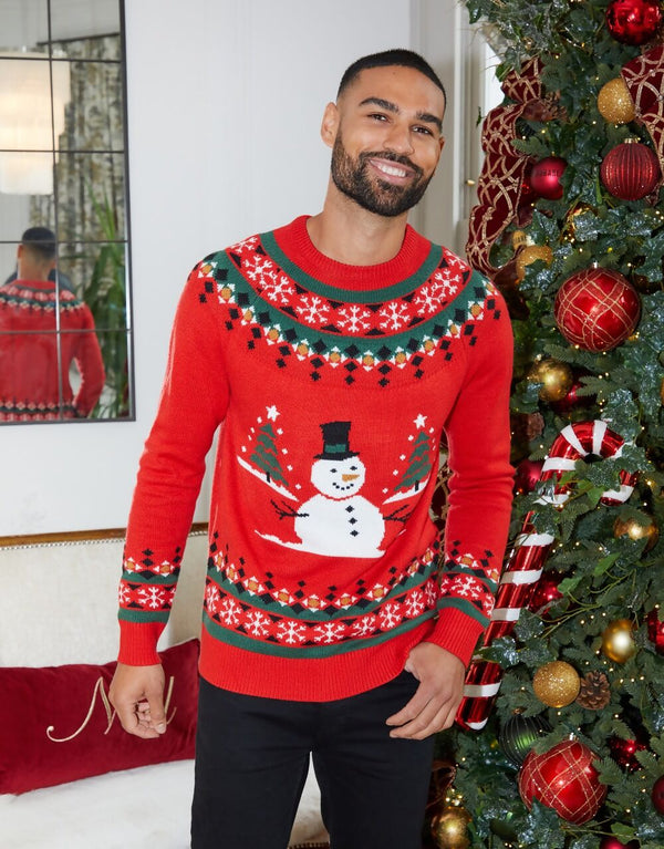 Mens Red Copenhagen Christmas Jumper
