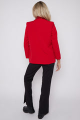 Red Sequin Lapel Collar Blazer