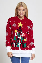 Plus Size Red A Very Merry Christmas Jumper 