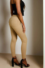 Stone High Waisted Soft Touch Skinny Jeans