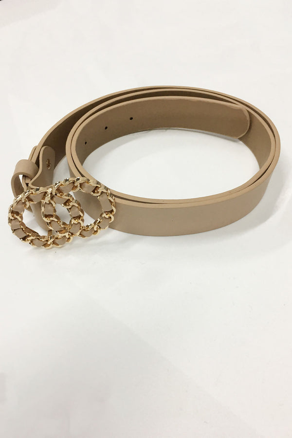 Stone Double O Ring Buckle Belt