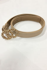 Stone Double O Ring Buckle Belt
