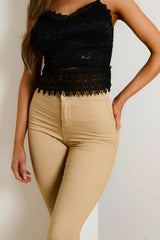 Stone High Waisted Soft Touch Skinny Jeans