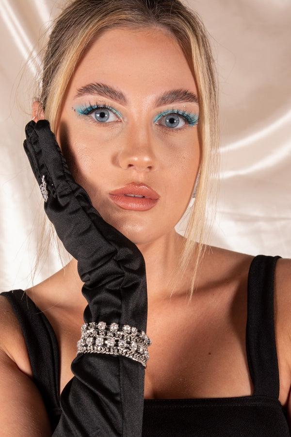 Silver Chunky Diamonte Bracelet 
