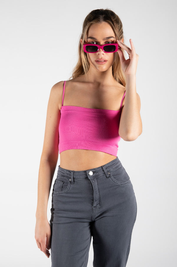 Hot Pink Chunky Rim Sunglasses 
