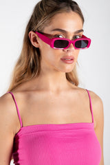 Hot Pink Chunky Rim Sunglasses 