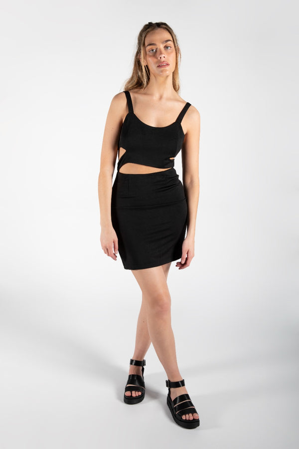 Black Cut Out Bodycon Mini Dress