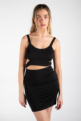 Black Cut Out Bodycon Mini Dress