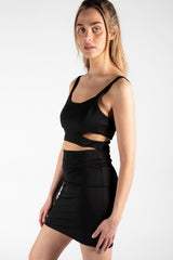 Black Cut Out Bodycon Mini Dress