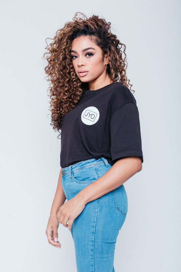 Black Slogan Oversized T-shirt
