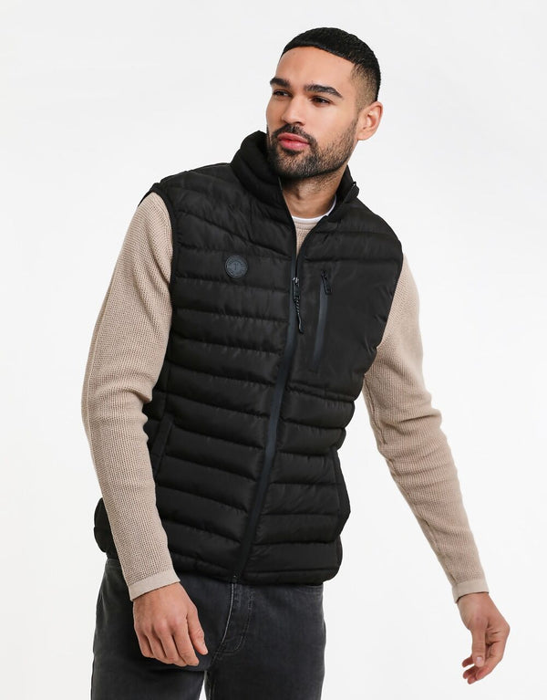 Mens Black Lightweight Padded Gilet