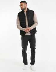 Mens Black Lightweight Padded Gilet
