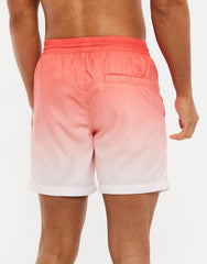 Mens Coral Ombre Dip Dye Swim Short