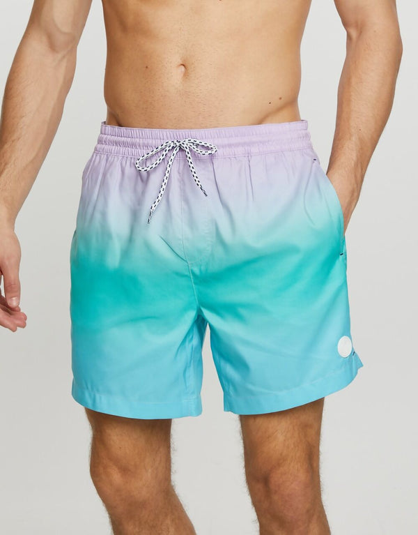 Mens Lavender Ombre Dip Dye Swim Short