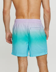 Mens Lavender Ombre Dip Dye Swim Short