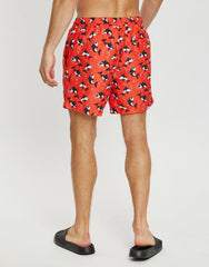 Mens Red Glow Killer Whale Swim Short