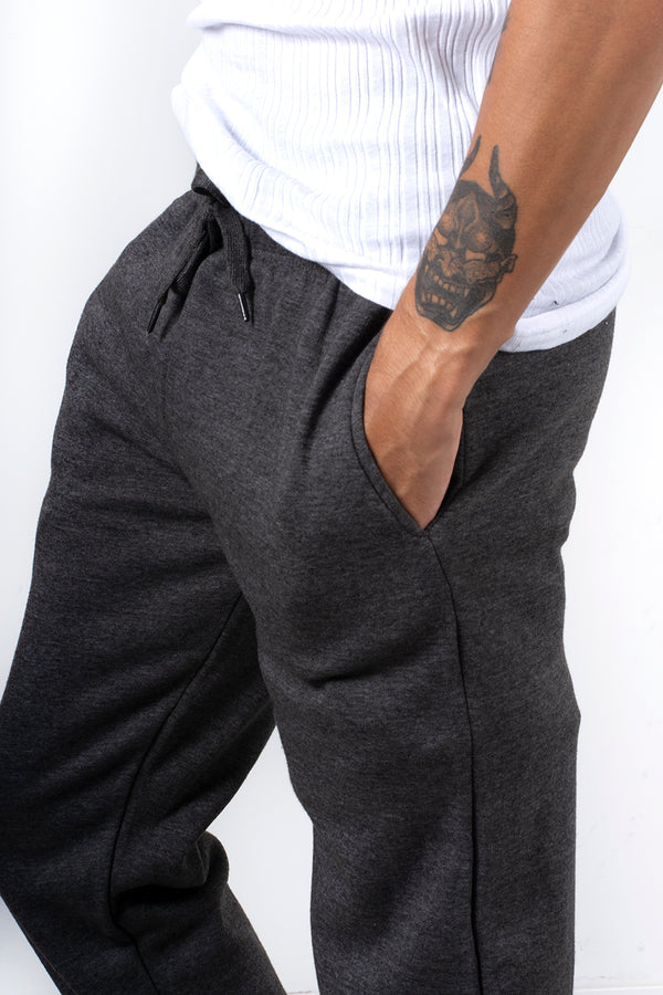 Mens Charcoal Basic Cuffed Joggers