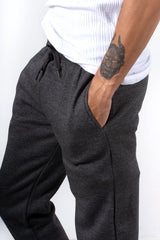 Mens Charcoal Basic Cuffed Joggers