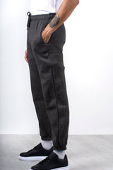 Mens Charcoal Basic Cuffed Joggers
